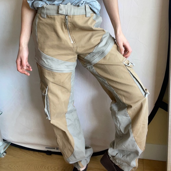 IAMGIA KHAKI X BEIGE CARGOS X SHORTS SIZE XS - Picture 1 of 4